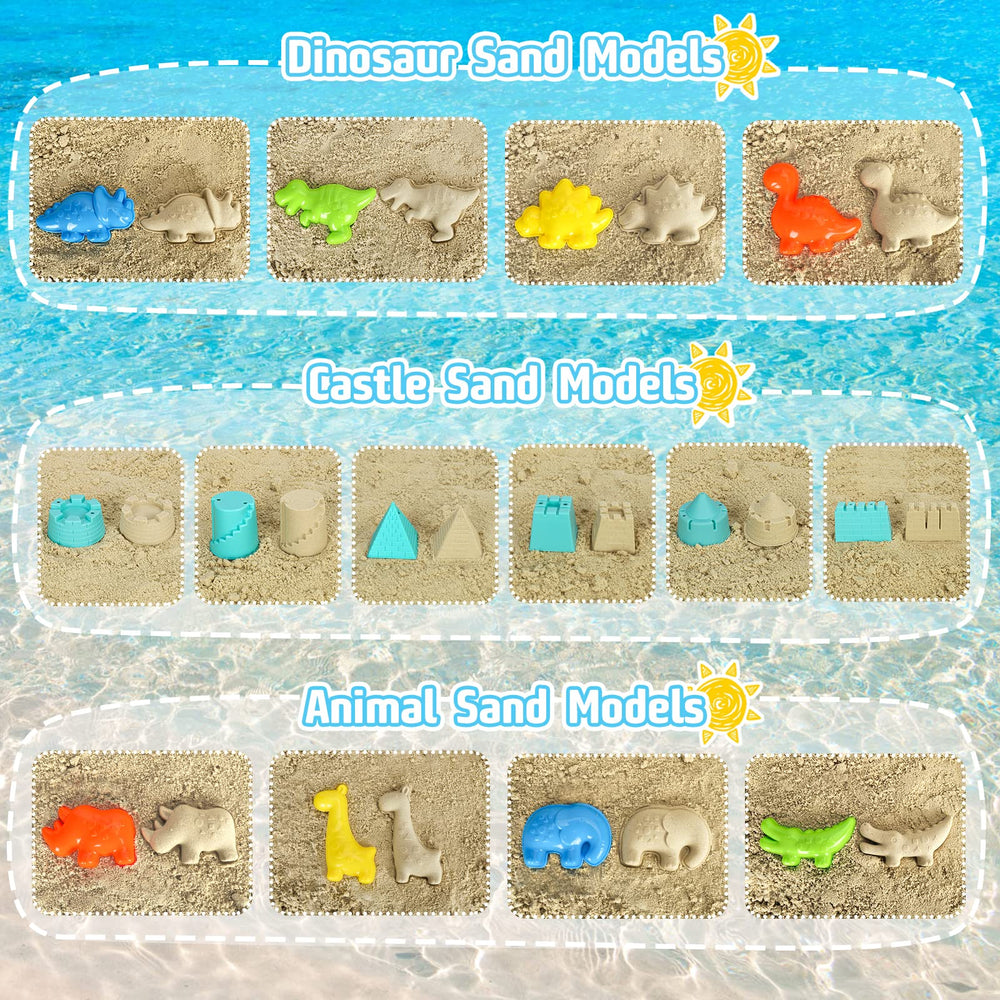 FUSPWEAO mesh beach bag keeps toys dry and easy to carry.