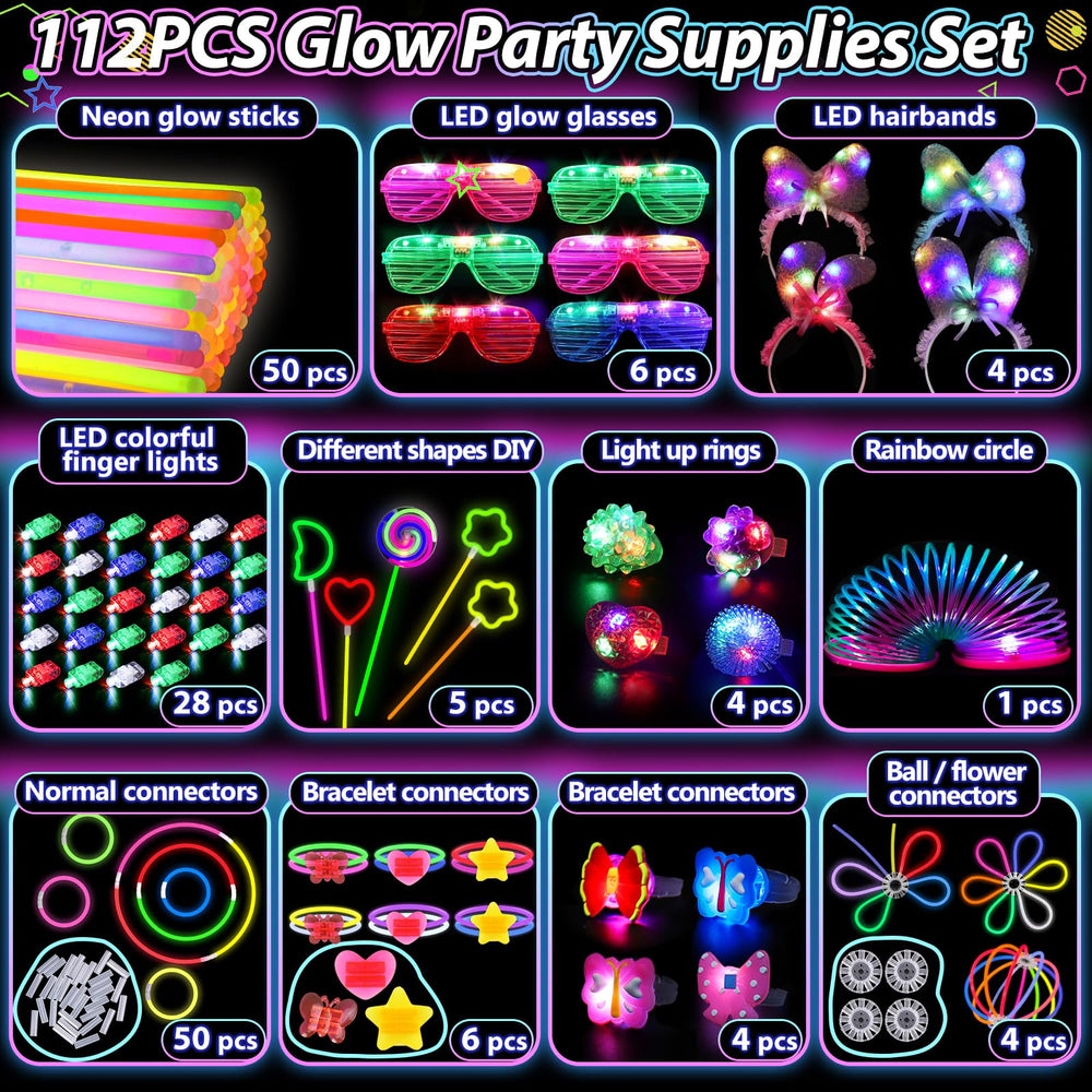 FUSPWEAO glow sticks in neon colors energize any night event for DIY jewelry