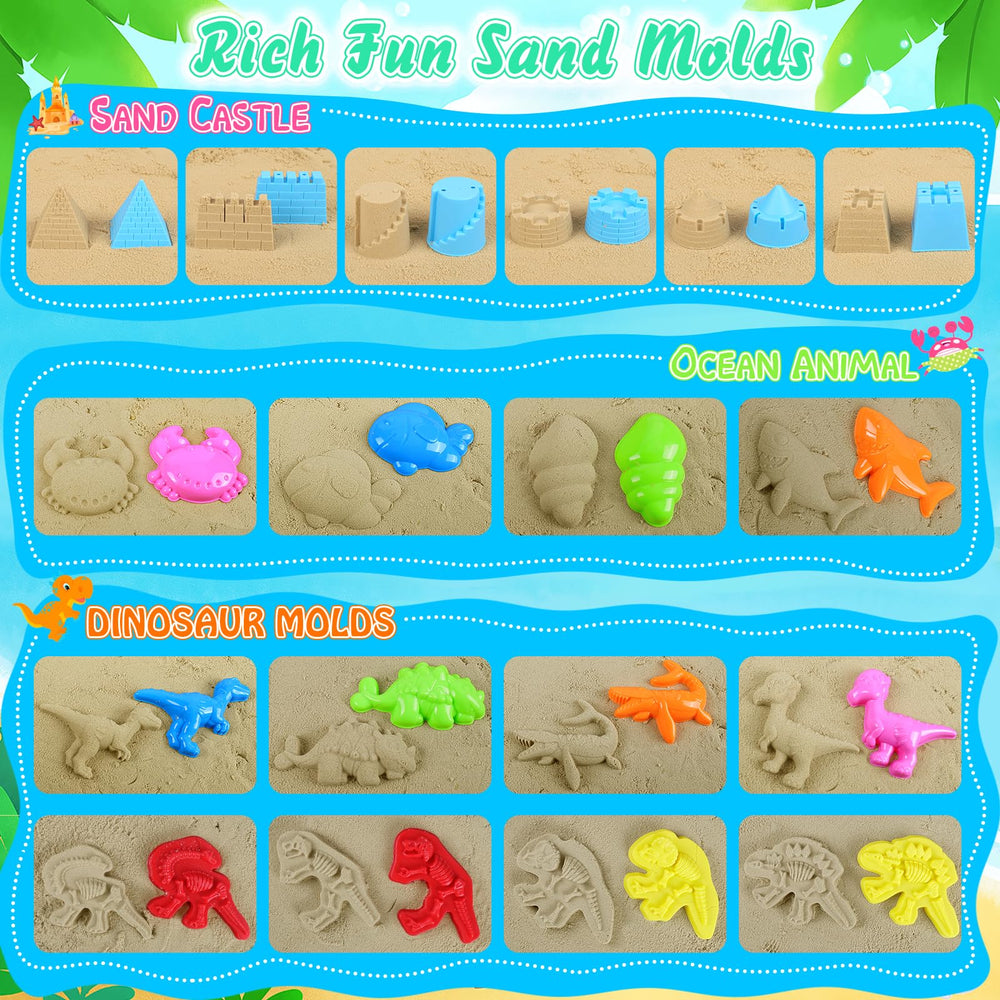 FUSPWEAO ocean animal sand molds for building colorful sea scenes.