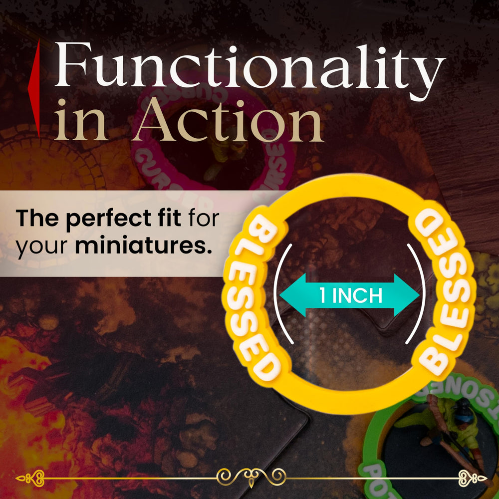 Futhark DND Condition Rings are made of durable rubber for minis.