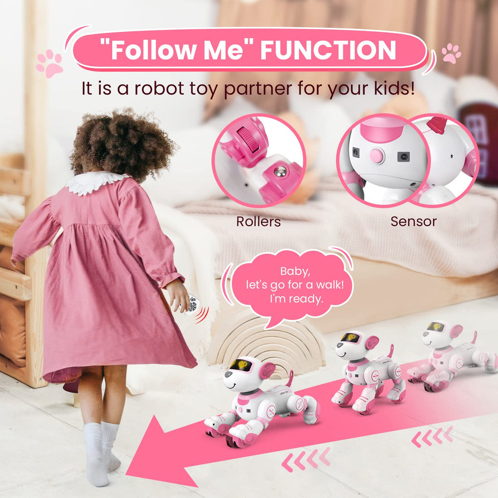 FUUY robot dog toy follows you for hands-free outdoor adventures.