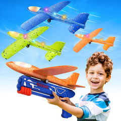 Fuwidvia 3 pack blue glider plane ready for outdoor play and easy launch