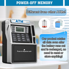 Fuwidvia ATM Piggy Bank balance display shows deposits and goals