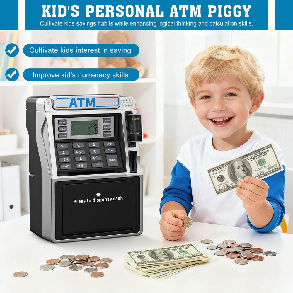 Fuwidvia ATM Piggy Bank memory function preserves data when power is off