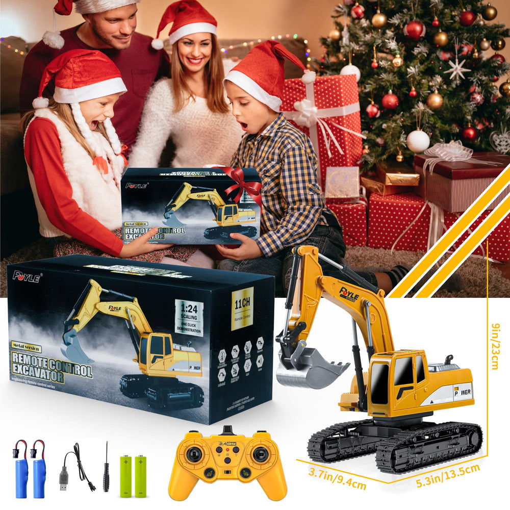 FUYLE RC excavator toy outdoor play on sand and dirt