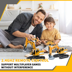 FUYLE RC excavator toy remote control in action for real-time operation