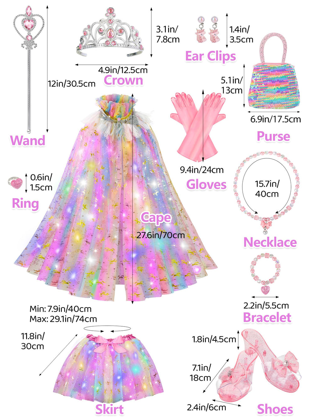 A child wearing the Fuzmo princess dress enjoying imaginative play.