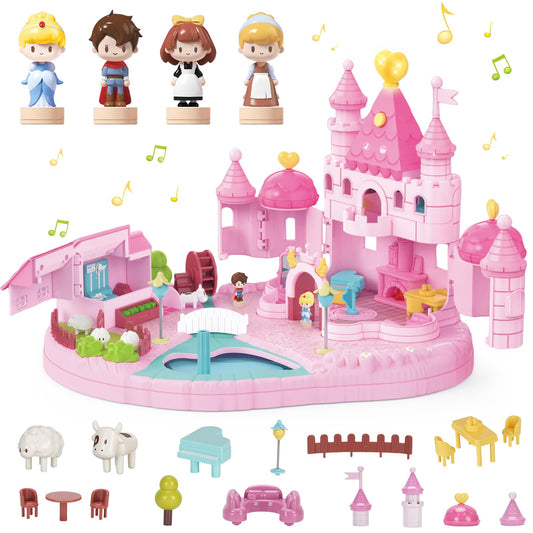 fygurso Dream Princess Play Set castle image showing the pink castle for imaginative play