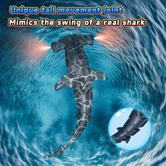 Fygurso RC hammerhead shark realistic swim with eyes that light up.
