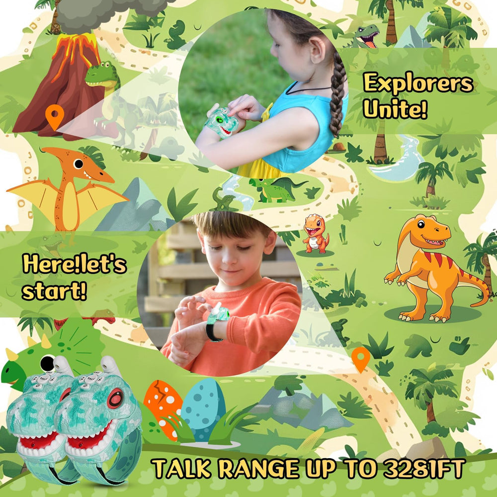 Fygurso kids walkie talkies blue dinosaur two-pack highlight shared playtime