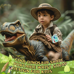 Fygurso kids walkie talkies blue dinosaur wristband worn on child for hands-free adventures