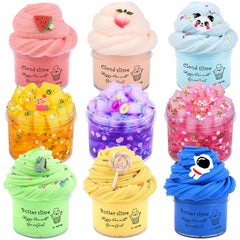 FYJIEKRIGOK 9-pack slime kit in vibrant colors for creative play and sensory exploration