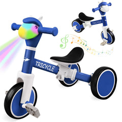 FZHZZ Toddler Balance Bike with front lights and music enhances outdoor play.