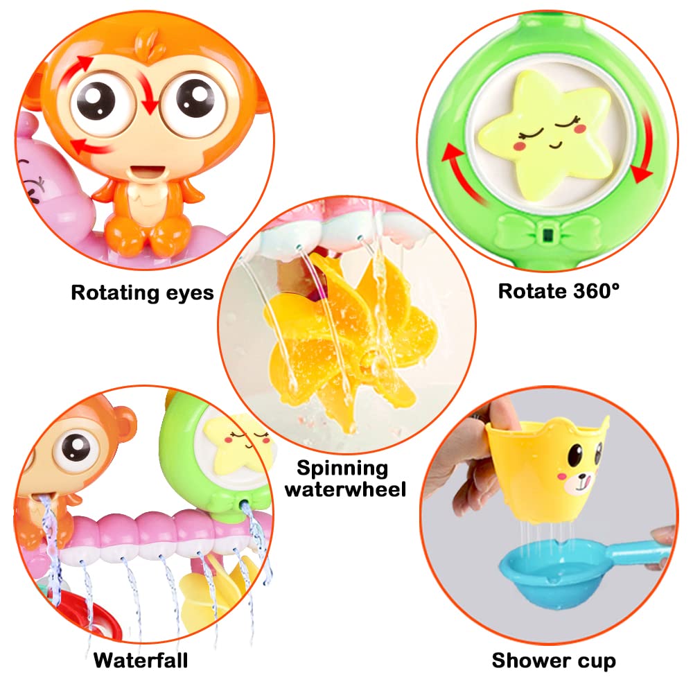 G-WACK caterpillar bath toy promotes color recognition and motor skills