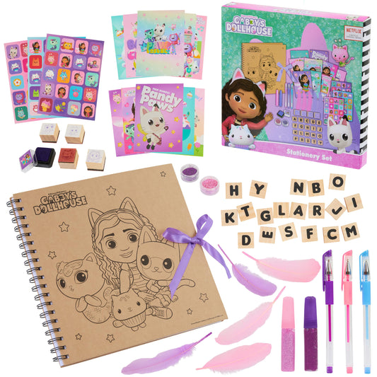 Gabby's Dollhouse scrapbook kit cover with vibrant supplies for creative play.