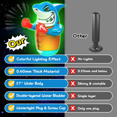Gadetouq Shark LED lights remote control highlight glow-in-the-dark playtime.