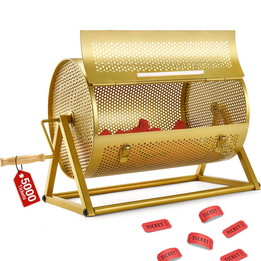 GADFISH extra-large raffle drum showing 5,000-ticket capacity for large events
