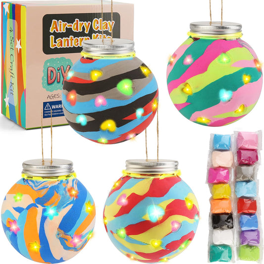 GadgetGlee four-set clay lantern kit sparks creative play and room decor