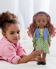GAGAKU 14-inch doll featuring eyeglass frame for kids' pretend play.