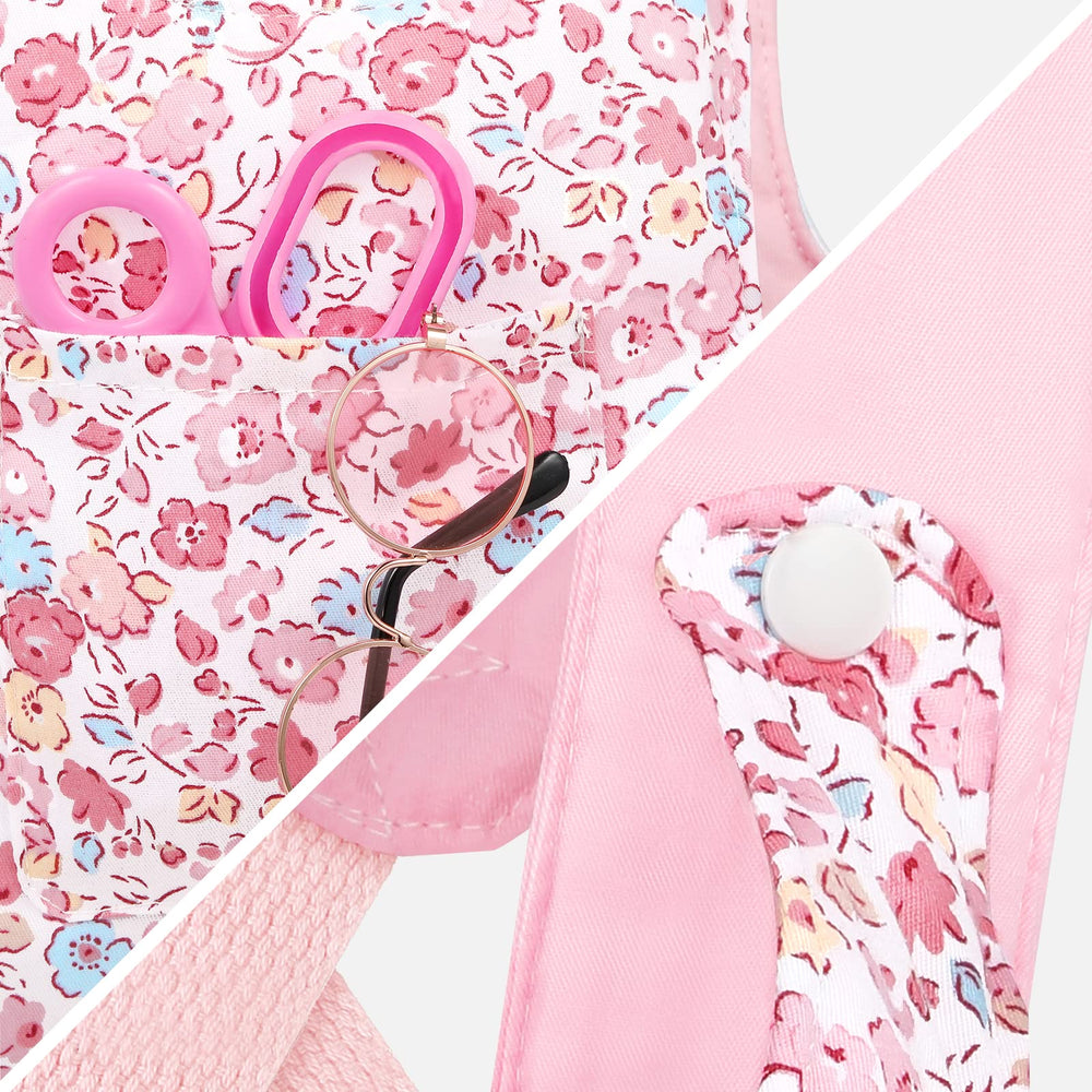 GAGAKU pink flowers print adds cheerful style to doll carrying accessory.