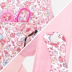 GAGAKU pink flowers print adds cheerful style to doll carrying accessory.