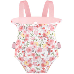 GAGAKU baby doll carrier: pink rose front view for safe, comfortable doll transport