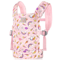 GAGAKU baby doll carrier pink stars dimensions indicate compact, portable play accessory