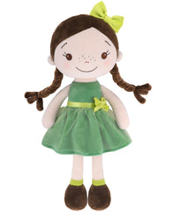 GAGAKU Forest Girl dress close-up showing ultra-soft fabric for gentle play.