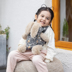 GAGAKU gray deer carrier back view shows stable, comfortable wear for kids.