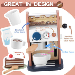 GAGAKU wooden coffee maker toy - barista-role-play scene supports cooperative play