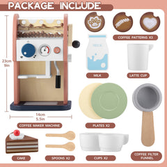 GAGAKU wooden coffee maker toy - multi-piece set offers varied play opportunities
