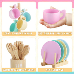 GAGAKU wooden cups and cup holder for organized playtime
