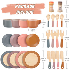 GAGAKU wooden knives and forks, rounded edges for safe play.