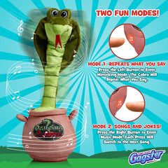 Gagster cobra toy repeats what you say for playful pranks.