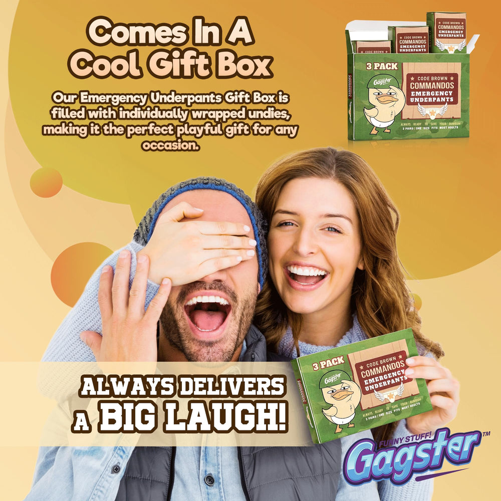 Gagster white elephant gift idea, funny underpants that spark conversation.