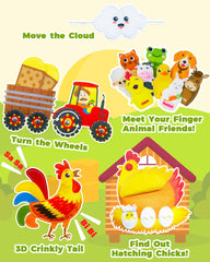 Gagule Busy Book Farm tractor drive—moveable parts boost focus on the go.