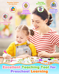 Gagule Toddler Busy Book alphabet-number-colors page introducing letters, numbers, and color concepts