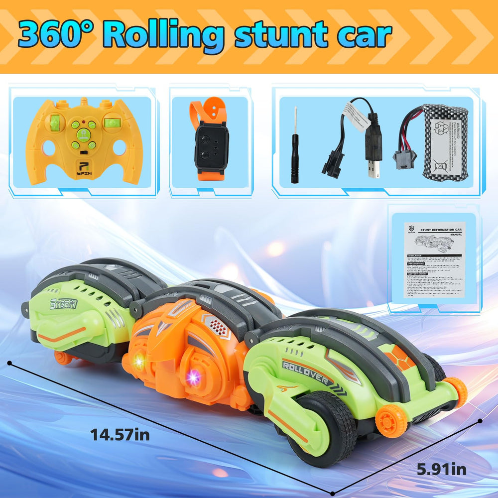 Gaitel 360° stunt car remote panel showing 2.4GHz compatibility