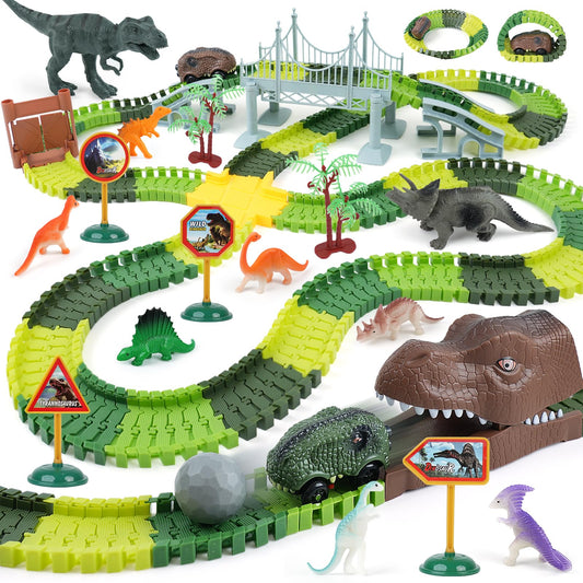 Gaitel dinosaur race track contents enable flexible, creative layouts.