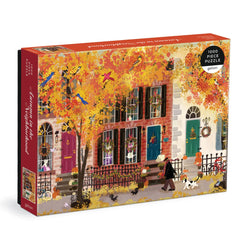 Galison Autumn in the Neighborhood puzzle box cover, ideal for gifting.