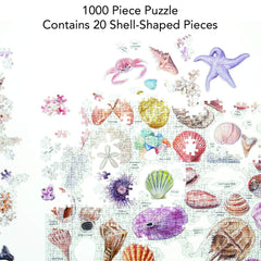 Galison Beachcomber's Companion shell-pieces die-cut design adds visual variety and challenge.