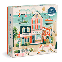 Galison Beside The Sea puzzle box, a 500-piece challenge for relaxed, family puzzle time.