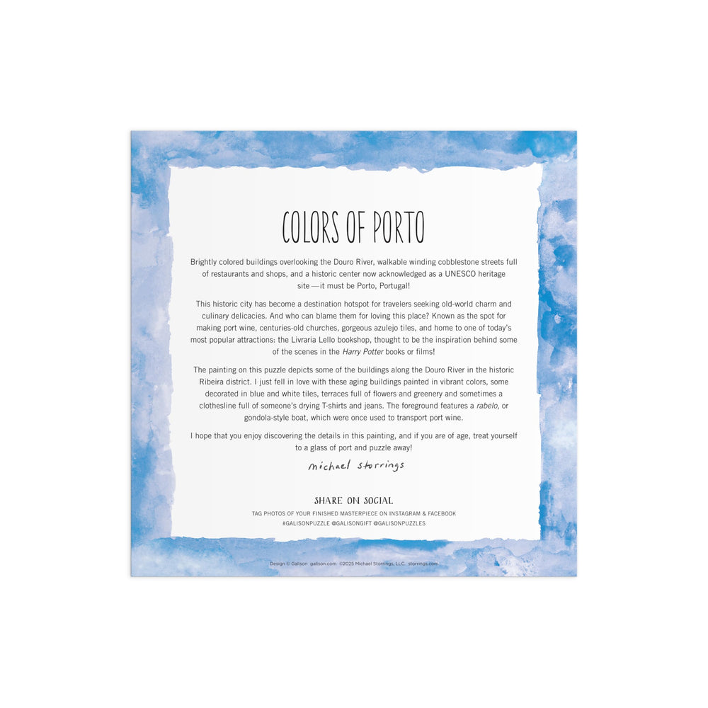 Galison Colors of Porto puzzle featuring sailboats on crystal waters for relaxing escape.