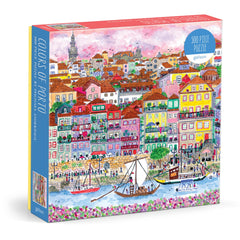 Galison Colors of Porto puzzle with waterfront view for calm, mindful puzzling at home.