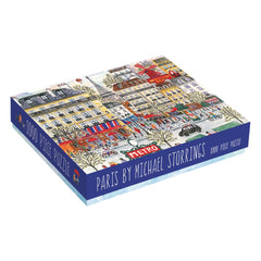 Galison Michael Storrings Paris puzzle detailed scene captures cafes and Eiffel Tower for immersive weekends.