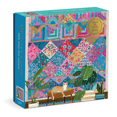 Galison Quilter's Corner box cover with Victoria Ball quilt artwork, inviting warm home décor.