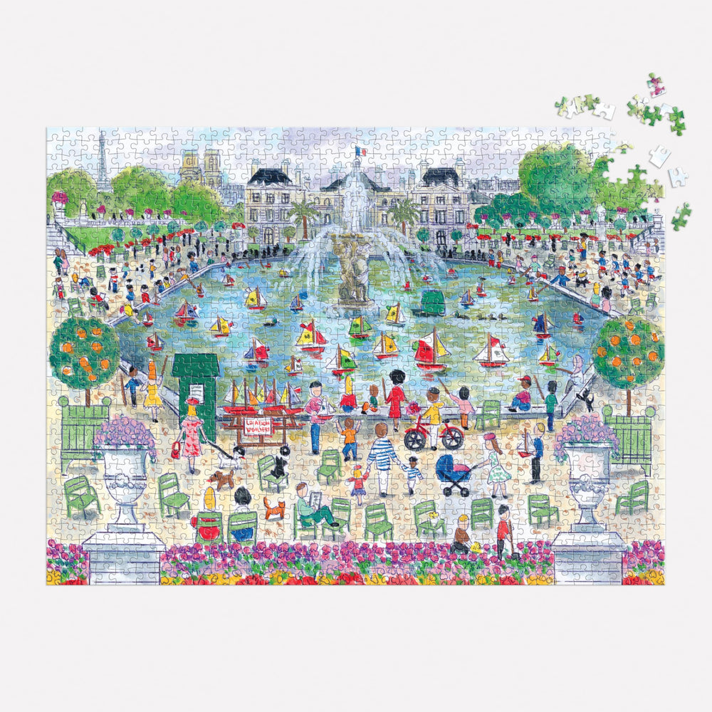 Galison Springtime in Paris sailboats and greenery scene for family activity