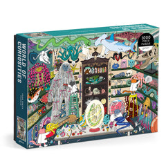 Galison World of Curiosities puzzle box with 1000 pieces for family puzzling.