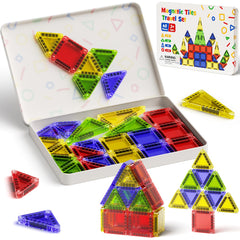 Gamcrown portable magnetic tiles travel set in a colorful box for on-the-go creativity