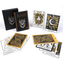 Game Master's Merchant The Deck of Many Things cards with arcane artwork for dramatic tabletop moments.